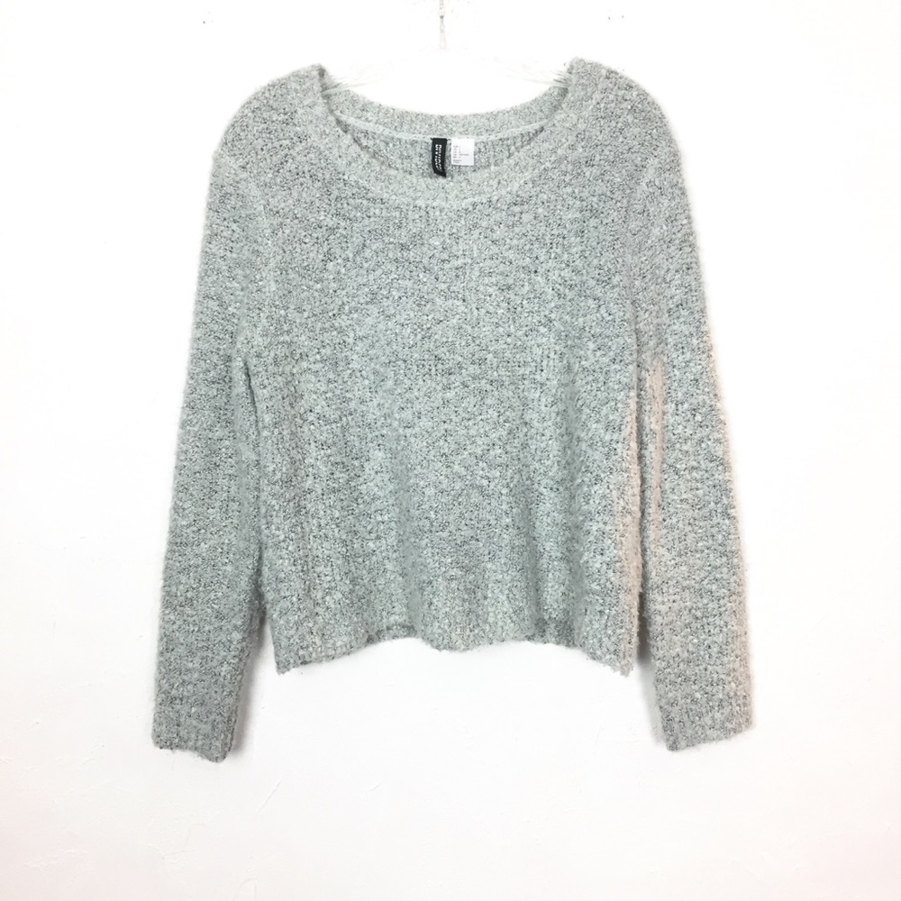 DIVIDED H&M Nubby Gray Cozy Sweater Large Cropped